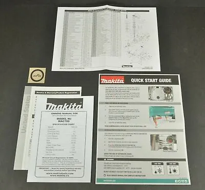 Makita Owners Manual Guide Oil Lubricated Air Compressor MAC700  • $4.99