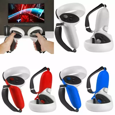 For NEW Quest 2 VR Touch Controller Wrist Strap Sleeve Silicone Cover Shell • £12.58