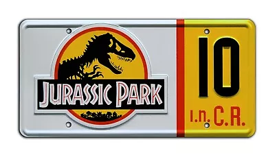 Jurassic Park | Jeep Wrangler Sahara | #10 | STAMPED Replica Prop License Plate • $28.66