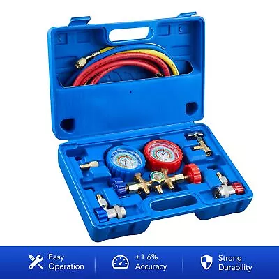 OMT Automotive AC Manifold Gauge Set 3 Way Recharge Kit For R12 R22 R502 R134a • $37.85