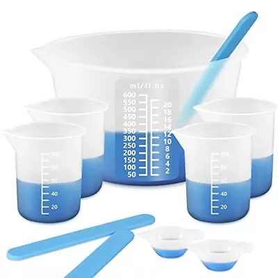 Silicone Measuring Cups For Resin Resin Supplies With 600&100ml Silicone Cups Re • $15.43