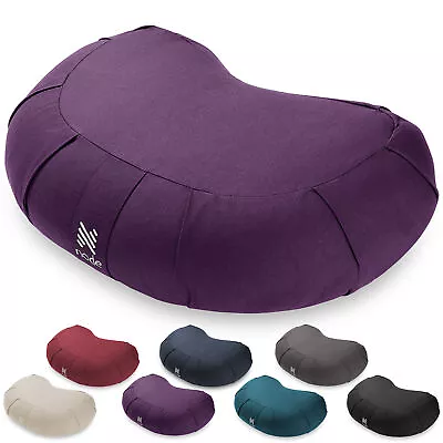 17  Crescent Organic Cotton Buckwheat Hull Meditation Cushion Pillow • $26.99