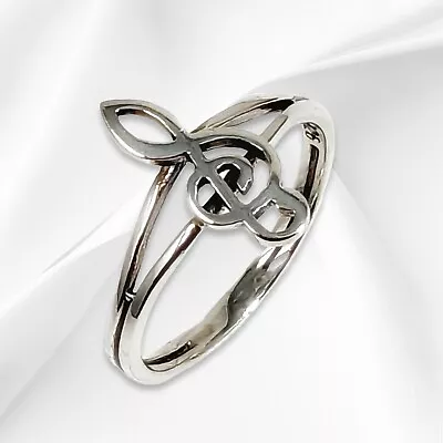 Silver Woman Ring *Genuine 925 Sterling Silver Musical Note Ring  Stoneless Ring • £17.90