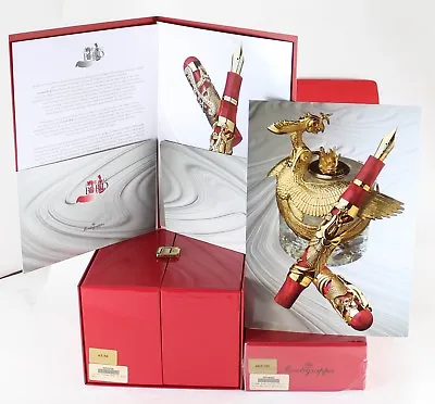 Montegrappa Eternal Bird LE Gold Fountain Pen & Inkwell -LOW #03/100  • $68000