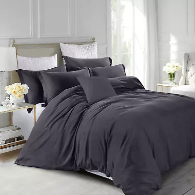 New 3 Piece Charcoal Duvet Cover Set With Pillow Shams Twin Full Queen King Size • $22.99