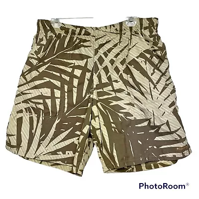 Columbia Swim Trunk Mens Large Fishing Shorts Hawaiian Beach Hike Bamboo Print • $13.48