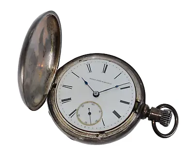 Vintage 1874 Elgin Coin Silver Case Pocket Watch Grade 63 18s 13j Double Hunter! • $369.95