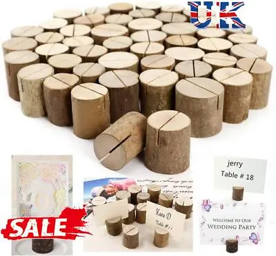 £7.89 • Buy 80/100 Wooden Table Card Holder Stand Number Place Name Menu Wedding Party Decor