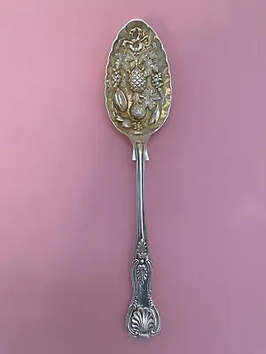 Antique English EPNS Silver Plated 9  Serving Spoon Berry Pattern • $39