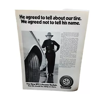 1970 BF Goodrich Tires Police Trooper Vintage Original Magazine Print Ad • $5.99