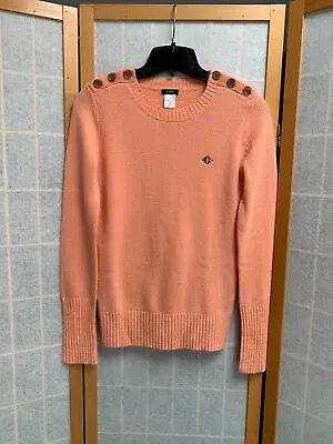 J. Crew 100% Cashmere Sz XS Crewneck Sweater Monogrammed BCC Light Orange • $24.75