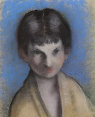 Lucien Madrassi French Drawing Pastel Portrait Child Judaica Warsaw Poland Art • $585.86