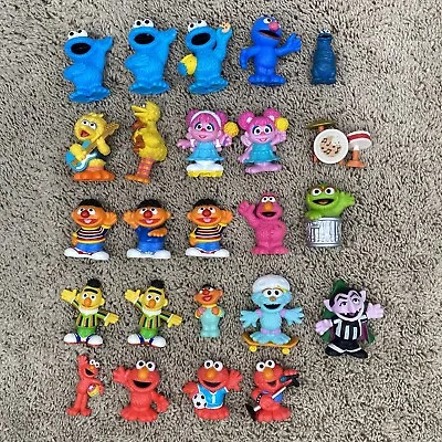 Sesame Street Hasbro Figures Lot Of 24 PVC 3  Bert Cookie Monster Elmo Read • $49.97