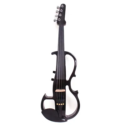 Black Advanced Electric Violin Silent 4/4 Guitar Head Nice Tone Big Jack #EV8 • $251.23