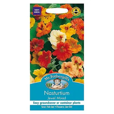 Mr Fothergills Flower Seeds Nasturtium Jewel Mixed Groundcover Container Plants • £3.99