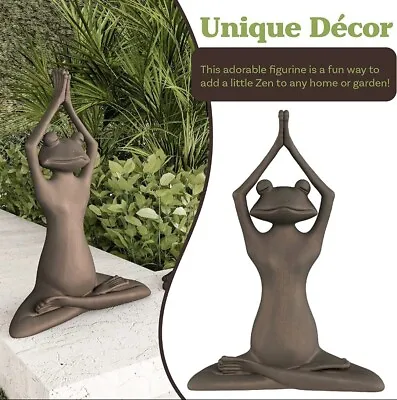 Pure Garden Stretching Yoga Frog Lawn And Garden Décor Bronze • $15