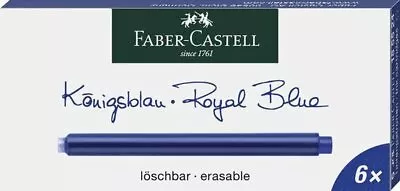 Faber-Castell Royal Blue Ink Fountain Pen Standard Cartridges Long Barrel Pen • £4.75