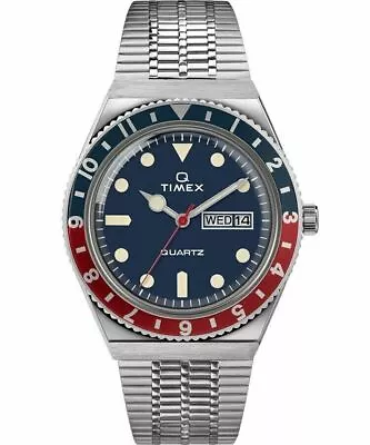 Q Timex Reissue 38mm Stainless Steel Quartz Men's Watch TW2T80700ZV Pepsi Japan • $460.30