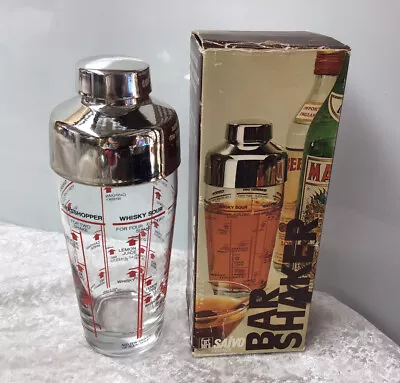 Vintage Retro Saivo Bar Cocktail Shaker In Box Made In Italy Man Cave Drinks • $36