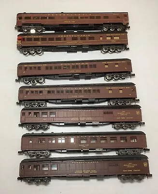 7 N Scale Atlas Pennsylvania Passenger Cars Observation Car Dining Car 2 Mail • $94.95