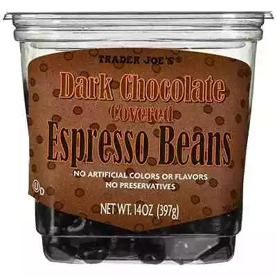 Trader Joe's Dark Chocolate Covered Espresso Beans 14 Oz  FRESH!!! • $14.75