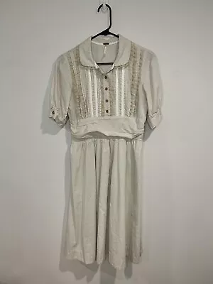 Free People Vintage Twee Peter Pan Collar Midi Dress Size 10 • $10.50