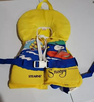 Vintage Stearns Snoopy Life Vest Jacket Peanuts Child Small Chest Size 20 -25  • $15