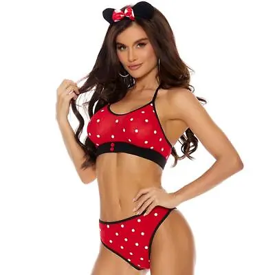 Minnie Mouse Costume Set Crop Top Booty Shorts Ears Bow Knee Highs Bedroom 82488 • $25.49