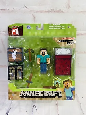 Minecraft Overworld Survival Pack~Steve + Accessories~Fully Articulated~Series 1 • $19.99