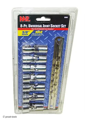 3/8” DRIVE UNIVERSAL JOINT SOCKETS – Sae – Standard – 8-pc Set – Hand Tools • $35