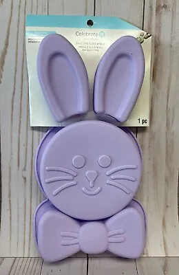 Easter Bunny Rabbit Shaped Pull Apart Purple Cake Baking Pan Mold Silicone NEW • £18.33