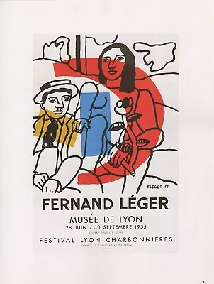 1989 VINTAGE  FERNAND LEGER  MUSEE LYON MOURLOT MINI POSTER COLOR Art Lithograph • $3.20