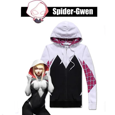 $37.98 • Buy Spider-Man Into The Verse Gwen Stacy Spidergirl Jacket Girl Sweatshirt Hoodie