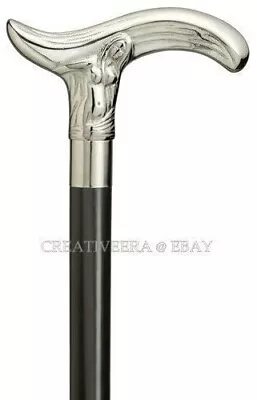 New Mermaid Brass Head  Handle Wooden Walking Stick Vintage Style Shaft Cane • $45