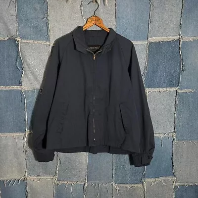 Vintage 60s London Fog Cotton Harrington Jacket Blue Zip Up Talon Size Large • $25