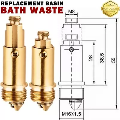 £3.79 • Buy M8 Replacement Basin Sink Bath Waste Pop Up Click Clack Push Button Plug Bolt UK