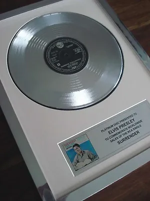 £84.99 • Buy Elvis Presley Surrender Platinum Disc 10  Single Record Award