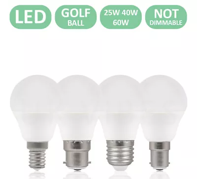 LED 25W 40W 60W SES E14 BC ES Golf Ball Round Globe Lamp Light Bulbs Warm White • £6.99