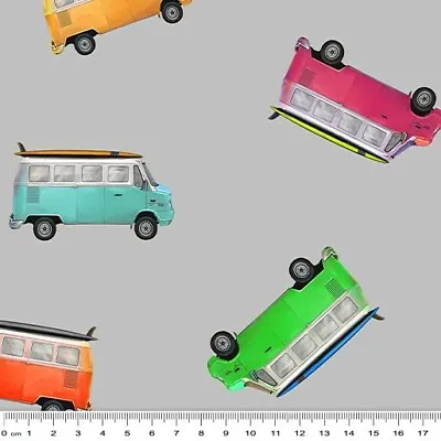 Retro Campers: Kombi’s Light Grey - 50 Cms X 110 Cms By KK Designs  • $14.95