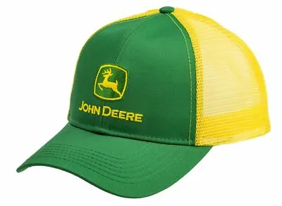 £21.99 • Buy Genuine John Deere Adults Green And Yellow Mesh Back Baseball Cap Trucker Hat
