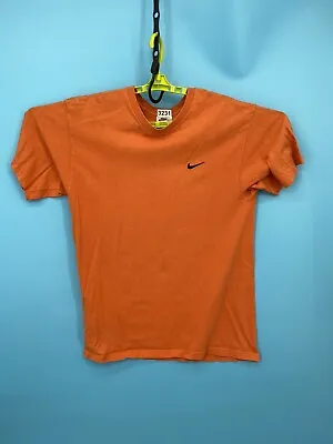 VTG Nike Shirt Mens Medium Orange Made In USA Tee Mini Swoosh 90s Blank T Size • $12.27