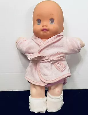 Vintage 1991 Mattel Magic Nursery 12  Baby Doll With Pink Robe & Booties EC • $7.95