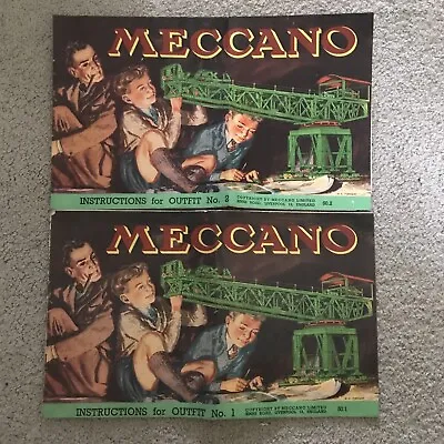 Meccano - Instructions For Outfit No.1 50.1 & No.2 50.2 • £5