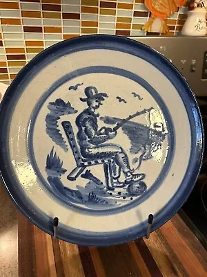 Rare Early Signed M.A. Hadley Pottery Mary Alice Fisherman Dinner Plate 11” • $99