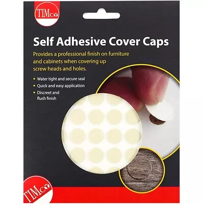 100 X Screw Cover Caps BEIGE 13mm SELF ADHESIVE Stick On Wood Furniture Hole Cam • £10.79