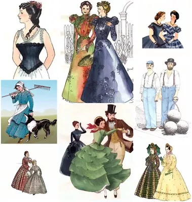 Bodice Circular Skirt Day Dress Polonaise Women's & Men's Past Patterns • $15.99