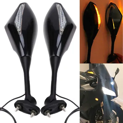 Motorcycle LED Turn Signal Mirrors For 05 2006 2007 2008 Suzuki GSXR600 GSXR750 • $26.84