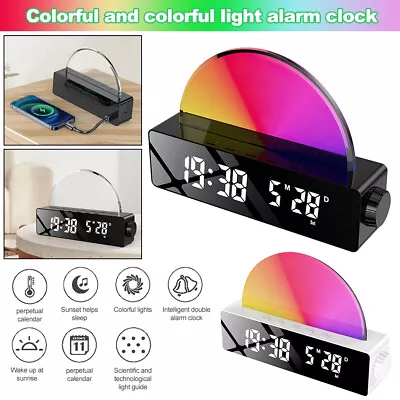 $27.39 • Buy LED Digital Smart Alarm Clock Temperature LCD Sunrise Wake-Up Light