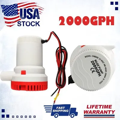 HOT Bilge Submersible Water Pump 12V 2000GPH Micro Marine Boat Motor Houseboat • $37.69