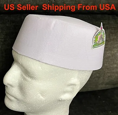 Islamic Muslim Hat Namaz Topi Kufi MEN Cap White Size 58 Cm • $6.95